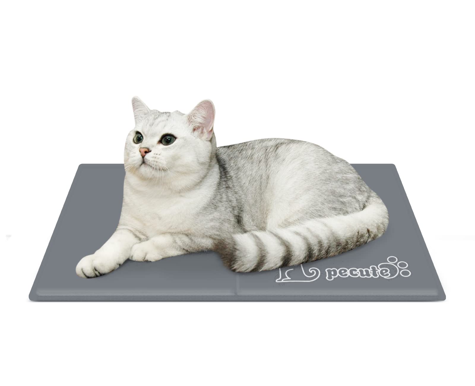 pecute Dog Cooling Mat XS 40×30cm, Pet Cool Mat Gel Self Cooling Pad for Dogs Cats in Hot Summer(Grey)