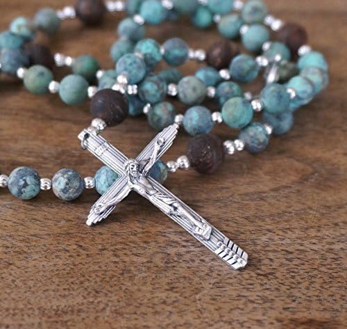 Catholic Rosary with Modern Matte Gemstone Beads, Handmade by Holy Rocks