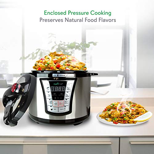 NutriChef Electric Pressure 5 Quart Programmable MultiCooker with