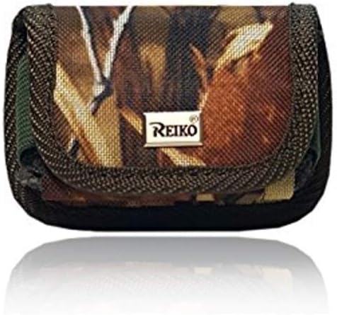 AccessoryHappy Horizontal Canvas Belt Case, Hunting Flip Phone Pouch Case Hip Waist Holster Belt Clip Case Fits Most FLIP Phones (Camo)