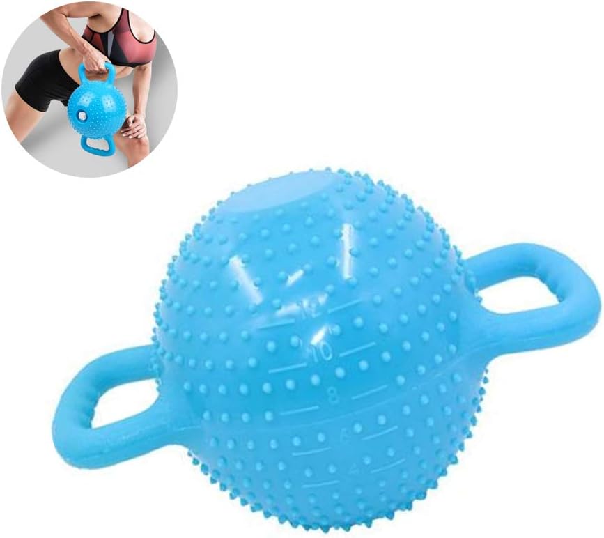 Water Filled Kettlebells, Yoga Exercise Balls Workout Equipment with Non-Slip Handles PVC Material for Home And Gym,Blue