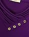 Miusey Flowy Dress, Long Sleeve Cowl Neck Loose Fit Comfy Swing Tunic Casual Top Purple Medium