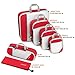 Gonex Compression Packing Cubes Mesh Organizers L+M+S+XS+Slim+Laundry Bag Red