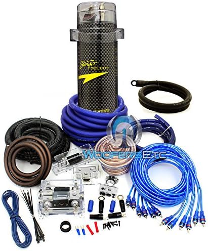 Power Pro 0 Gauge & 4 Gauge 8500 Watts 2-Way 3 RCA Amplifier Installation Kit Stinger 4 Farad Capacitor