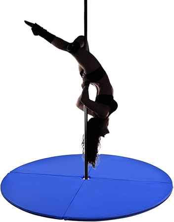 COSTWAY Pole Dance Mat Diámetro 150cm Grosor 5cm Colchoneta Seguridad Plegable para Entrenamiento Bailar Ejercicio