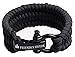 The Friendly Swede Trilobite Extra Thick Paracord Bracelet with Stainless Steel Black Bow Shackle, Survival Bracelets, Paracord Bracelets for Men - Adjustable Size - Black - XL Fits 8.5-9.8