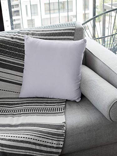 Essencea 18 by 18 Inches, Throw Pillow Cover, Color -Pure White | Solid Faux Silk European Shams Pillowcase with Hidden Zipper - Thumbnail 3