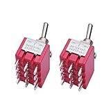 mxuteuk 2pcs MTS-403 12 Terminal 3 Position 4PDT