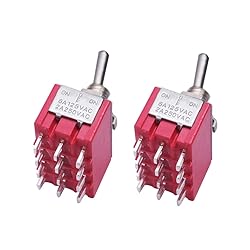 mxuteuk 2pcs MTS-403 12 Terminal 3 Position 4PDT