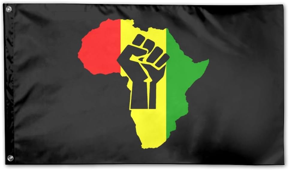 INZENYN African Black Power Garden Flag 3 X 5 Flag For House Decorative Banner Black