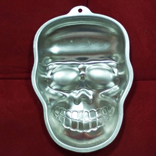 WJSYSHOP 10 Inch Skull Shaped Aluminum 3D Cake Mold Baking Mould Tin Cake Pan for Halloween Party
