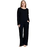 TOSMO Women Pajama Sets Viscose from Bamboo Long Sleeve Sleepwear Super-Soft Comfy Button Down Lounge Sleep Cooling Pjs
