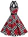 Dressystar Vintage Polka Dot Retro Cocktail Prom Dresses 50's 60's Rockabilly Bandage Black White Rose S