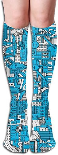 Unisex Shose Building Bird Casual Athletic Running Long Socks Novelty Knee High Sock