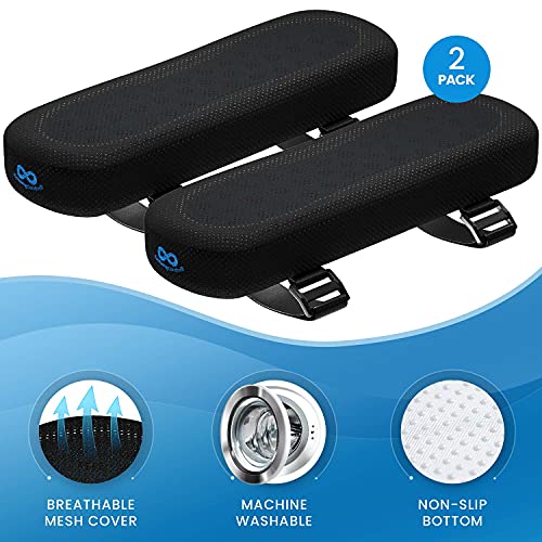 Everlasting Comfort Arm Rest Pillow - Office Chair Armrest Cover Pads for Desk Chair (Set of 2)