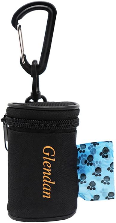 GlendanDog Poop Bag Holder Leash Attachment,Waste Bag Dispenser - Fits Any Dogs Lead - Includes Free 1 Roll Of Dog Bags (Circular)