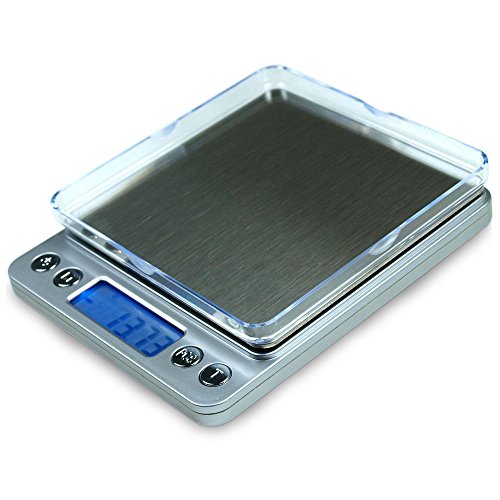 MOCCO3000g x 0.1g High Precision Digital Portable Counting Scale, Multifunction Food Balance Scale, Tare & PCS Functions, LCD Display with Trays & PCS