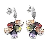 Classic Multi Gemstones Silver Sets, Amethyst Garnet Morganite Peridot (Earring)