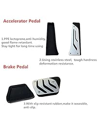 Jaronx   Pedal de freno de combustible para BMW, sin taladros, resistente acero inoxidable, antideslizante AT, acelerador de freno, pedal (compatible con: BMW 1 3 5 6 7 Series X3 X 5 X6 Z4 M3 M4)