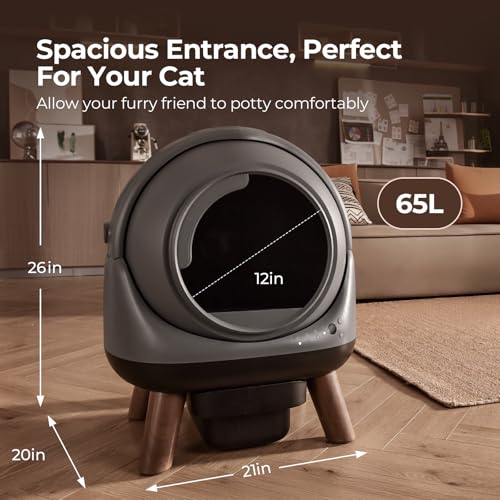 Self Cleaning Litter Box, ZHMZ G1 Automatic Cat Litter Box for Cats, Robot Cat Litter Box with Large Openning/Odor-Control/Dual Safety Protection