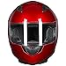 ILM Full Face Motorcycle Street Bike Helmet with Removable Winter Neck Scarf + 2 Visors DOT Model-JK313 (L, Red)