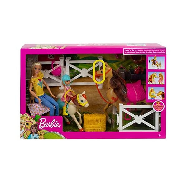 Barbie Puppe und Pferd, Barbie und Chelsea Pferd, Barbie Kleidung, Barbie Accessoires, Geschenk für Kinder, Spielzeug ab 3 Jahre,GLL70 – Bild 7
