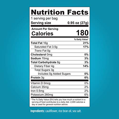 Keto Chips Low Carb Cauliflower Bites 5g net carbs Cauliflower Chips