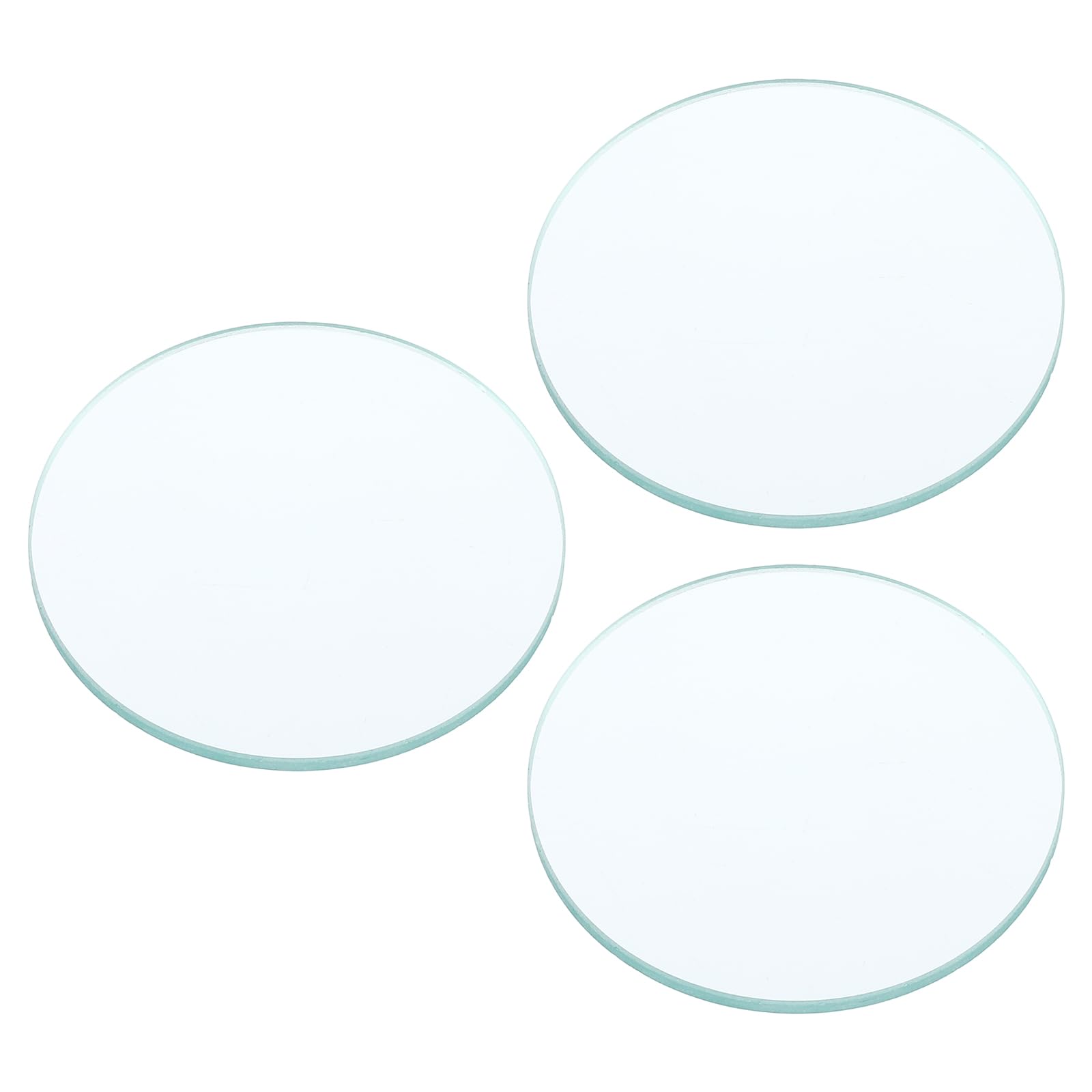 PATIKIL 12" (300mm) Focal Length Flat Convex Lens, 3 Pack 50mm Diameter 4mm Height Glass Optically Polished Round Edges Lens for Physics Experiment, Clear