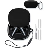 Case for Anker soundcore Liberty 5 Noise-Cancelling Wireless Earbuds,Soft Protective,Shockproof, BOVUGAC Silicone Case Cover with Keychain &amp; Cleaning Kit &amp; Lanyard-Black