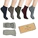 Full Toe Yoga Pilates Socks Non Slip Skid Barre Grips Sock for Women & Men Pack of 5