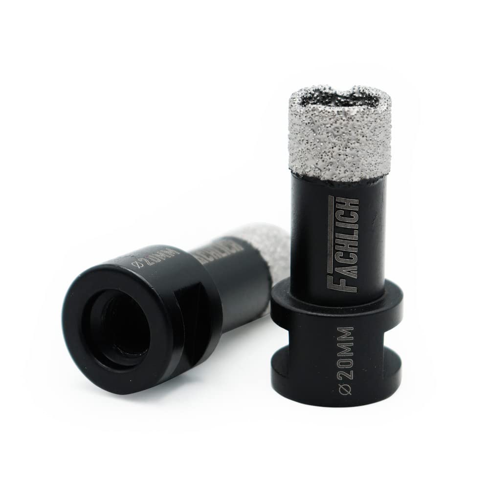 FACHLICH Diamond Core Drill Bits 2PK 20mm Tile Hole Saw Vacuum Brazed for Porcelain Tile Ceramic Granite Marble