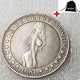 GoolCoinKit Standing AmericanGirls Commemorative Coins - Hobo Nickel Coin -Discover History Old Coins -Creative Funny Pieces- Handmade Coin CoolGoodsKit