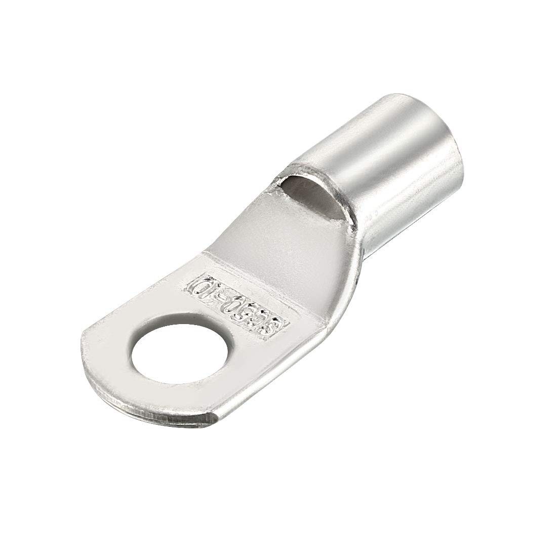 sourcing map Copper Wire Lugs,7AWG SC50-10,Bolt Hole,Battery Cable Ends Eyelets Crimp Tubular Ring Terminals Connectors Silver Tone 20Pcs