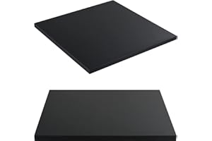 Kaboon Universal Table Top 24 x 24 inches Squre Pack of 2, Reversible Melamine Countertop Only, Home or Commercial Indoor Use,1 inch Thick,Solid Black