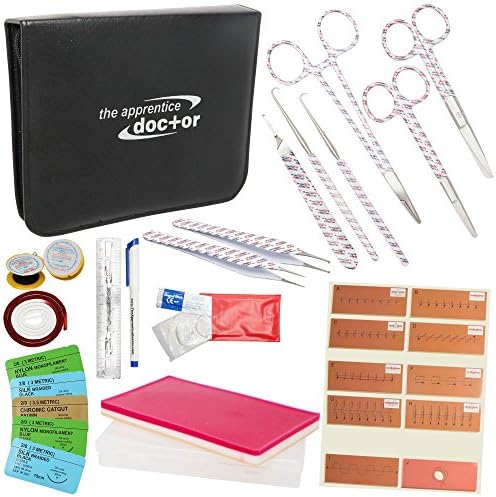 Suture Practice Kit with Improved Quality Instruments & an Accredited Online Suturing Course Created by an Experienced Surgeon with How-to Videos & Suturing Mastery Secrets – The Apprentice Doctor