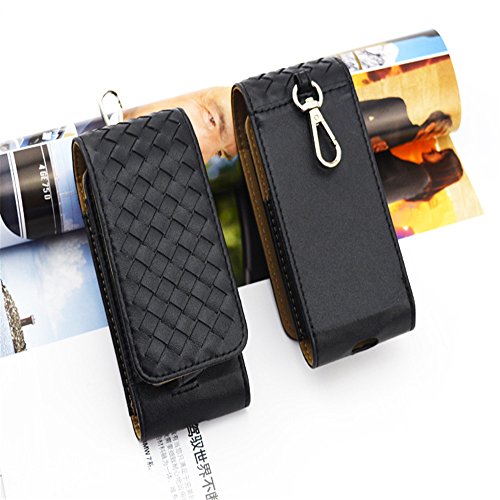 JOMA-E Shop Electronic Cigarette Case Woven Leather Case Holder Portable PU Leather Case Carrying Bag For Electronic Cigarette(Black)