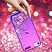 For Apple iPod Touch 7/5/6,iPod 7th/5th/6th/Generation Case W/Glass Screen Protector,Donse Glitter Liquid Quicksand Floating Shiny Sparkle Flowing Bling Diamond Luxury Case for Girls Women,Purple/Blue