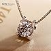 T400 925 Sterling Silver Box Chain Pendant Necklace Cubic Zirconia Square Shape Gift for Women Men