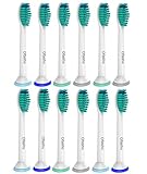 Ofashu Sonicare Replacement Brush Heads for Philips Sonicare Electric Toothbrush Handles HX6014 HX6013, 12 Pack