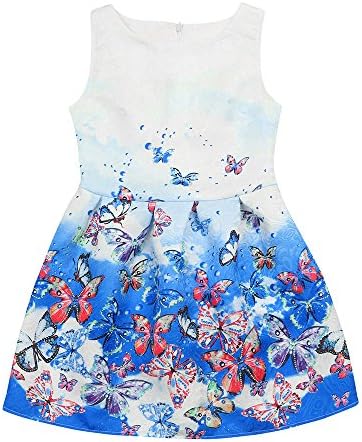 2019 New Summer Toddler Baby Girls Butterfly Print Child Dress Princess Europe Style Dress Sundress
