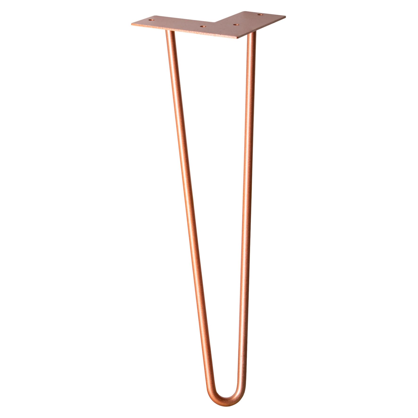 WAGNER furniture leg/table leg/furniture foot - HAIRPIN LEG - retro style - steel powder coated copper, 12 x 12 x 40 cm, leg conical/sloping, with integrated screw-on plate - 12824401
