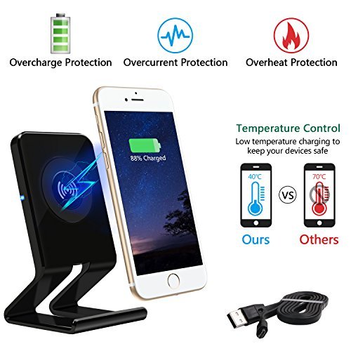 Wireless Charger, Topoint QI Wireless Charging Stand Pad for Samsung S8 Plus /S8 /S7 /S7 Edge /Note 8/ 5,iPhone X /8 /8 Plus