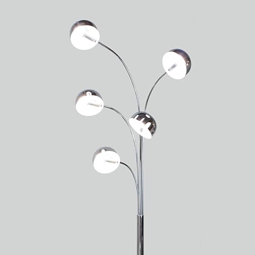 5 Bulb Floor Lamp Chrome With Marble Base Model Argos