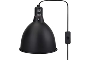 Aiicioo Reptile Light Fixture - Deep Light Dome Tortoise Leopard Gecko Light Fixture Snake Bearded Dragon UVB Heat Basking Lamp Deep Dome 8.5Inch