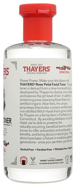 THAYERS ALCOHOL-FREE ROSE PETAL WITCH HAZEL FACIAL TONER FOR GLOWING SKIN, SOOTHING, HYDRATING, REFRESHING TONER FOR ALL SKIN TYPES, 12OZ (PACKAGING MAY VARY)