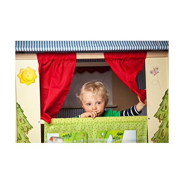 roba Spielhaus-Kombination, Rollenspiel Haus für Kinder, verwendbar als Kaufladen, Kasperletheater, Tafel, Schalter für Post/Bank/Kiosk – Bild 4