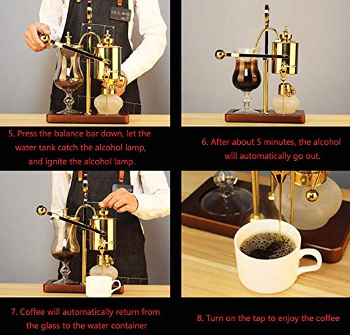 YAeele Royal Belgian Pot Heim Edelstahl belgische Kaffeekanne Syphon Manuelle Kaffeemaschine – Bild 8