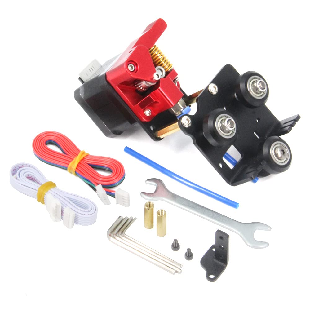 Befenybay Upgrade Direct Dual Gear Extruder Support Kit with Stepper Motor Easy Print Flexible Filament for Creality Ender 3 V2 3D Printer (Plate +Dual Gear+Motor)