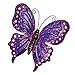 Bits and Pieces - Enameled Metal Purple Butterfly Wall Decor -Wall Décor - Wonderful Dimensional Details