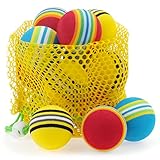 Chiwava 12PCS 1.7'' Slightly Soft Foam Cat Toy Ball Rainbow Color Balls Kitten Activity Chase Play Mix Color
